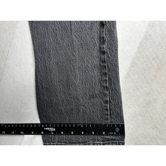 Levis Premium Ribcage Straight Jeans Washed Black High Rise Button Fly 26x30 - Picture 12 of 14